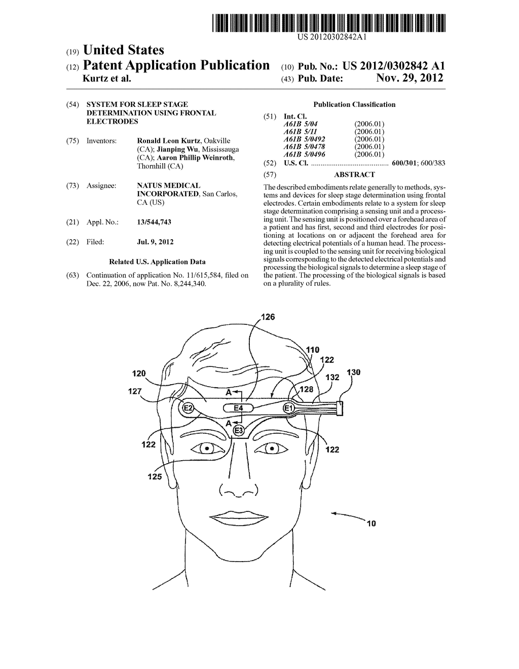 System for Sleep Stage Determination Using Frontal Electrodes - diagram, schematic, and image 01