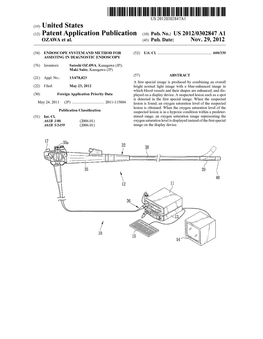 ENDOSCOPE SYSTEM AND METHOD FOR ASSISTING IN DIAGNOSTIC ENDOSCOPY - diagram, schematic, and image 01