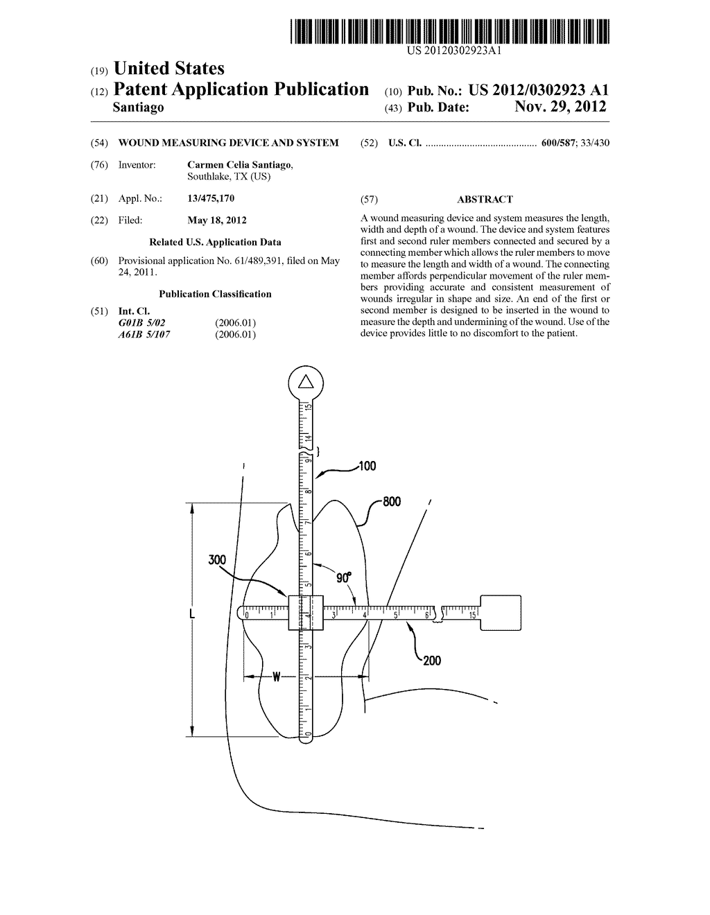 Wound Measuring Device and System - diagram, schematic, and image 01