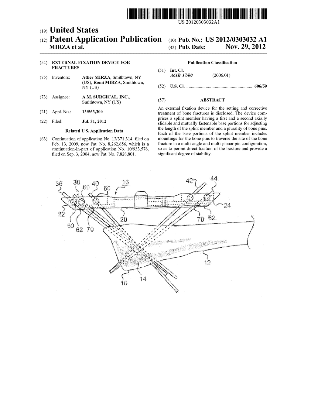 EXTERNAL FIXATION DEVICE FOR FRACTURES - diagram, schematic, and image 01