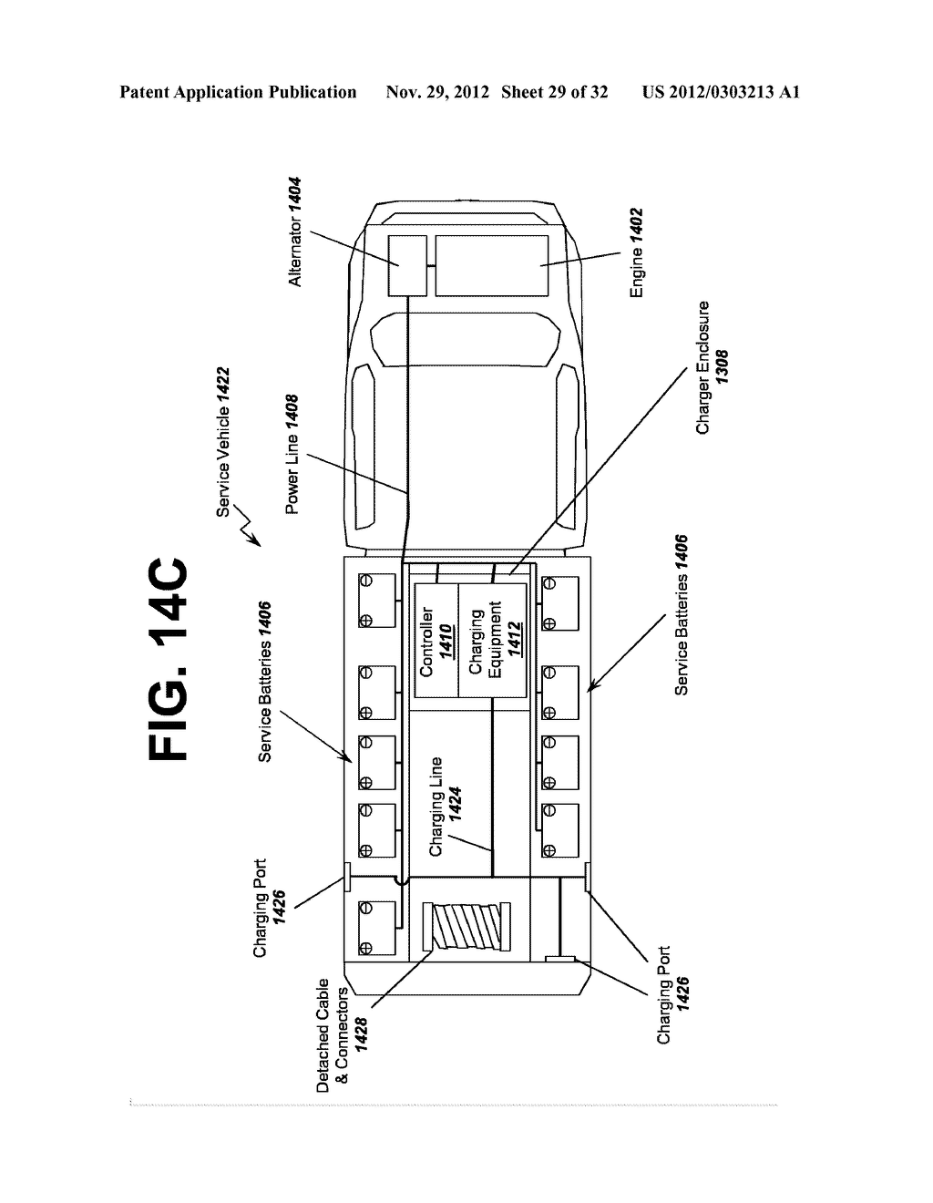 Charging Service Vehicles and Methods with Output Points and Cables - diagram, schematic, and image 30