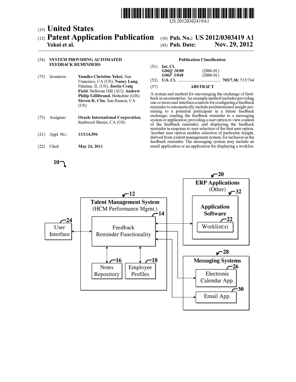 SYSTEM PROVIDING AUTOMATED FEEDBACK REMINDERS - diagram, schematic, and image 01