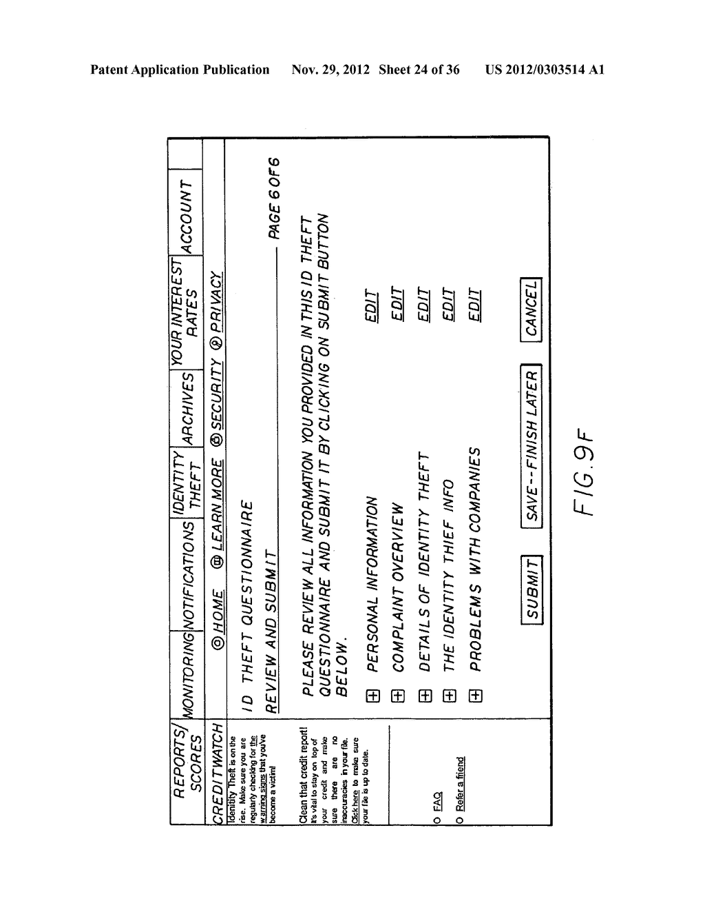 SYSTEMS AND METHODS OF ON-LINE CREDIT INFORMATION MONITORING AND CONTROL - diagram, schematic, and image 25