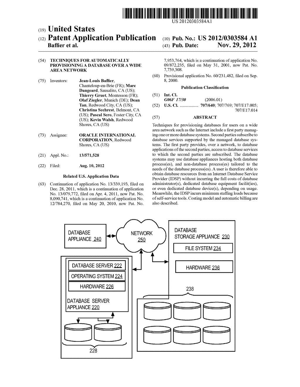 TECHNIQUES FOR AUTOMATICALLY PROVISIONING A DATABASE OVER A WIDE AREA     NETWORK - diagram, schematic, and image 01