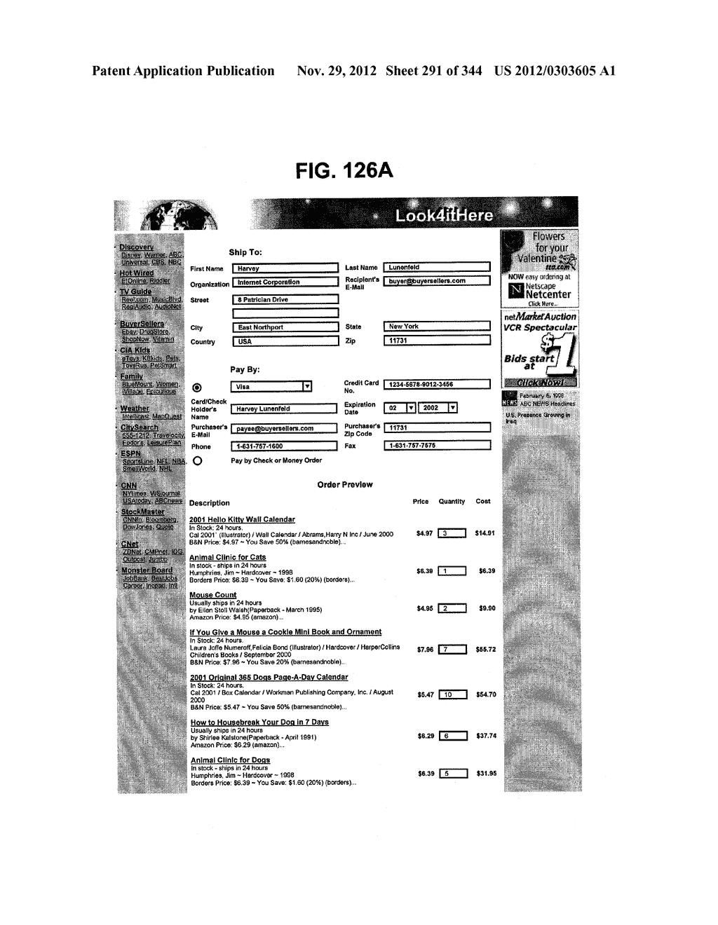 Metasearch Engine for Ordering At Least One Item Returned In Search     Results Using At Least One Query on Multiple Unique Hosts and for     Displaying Associated Advertising - diagram, schematic, and image 292