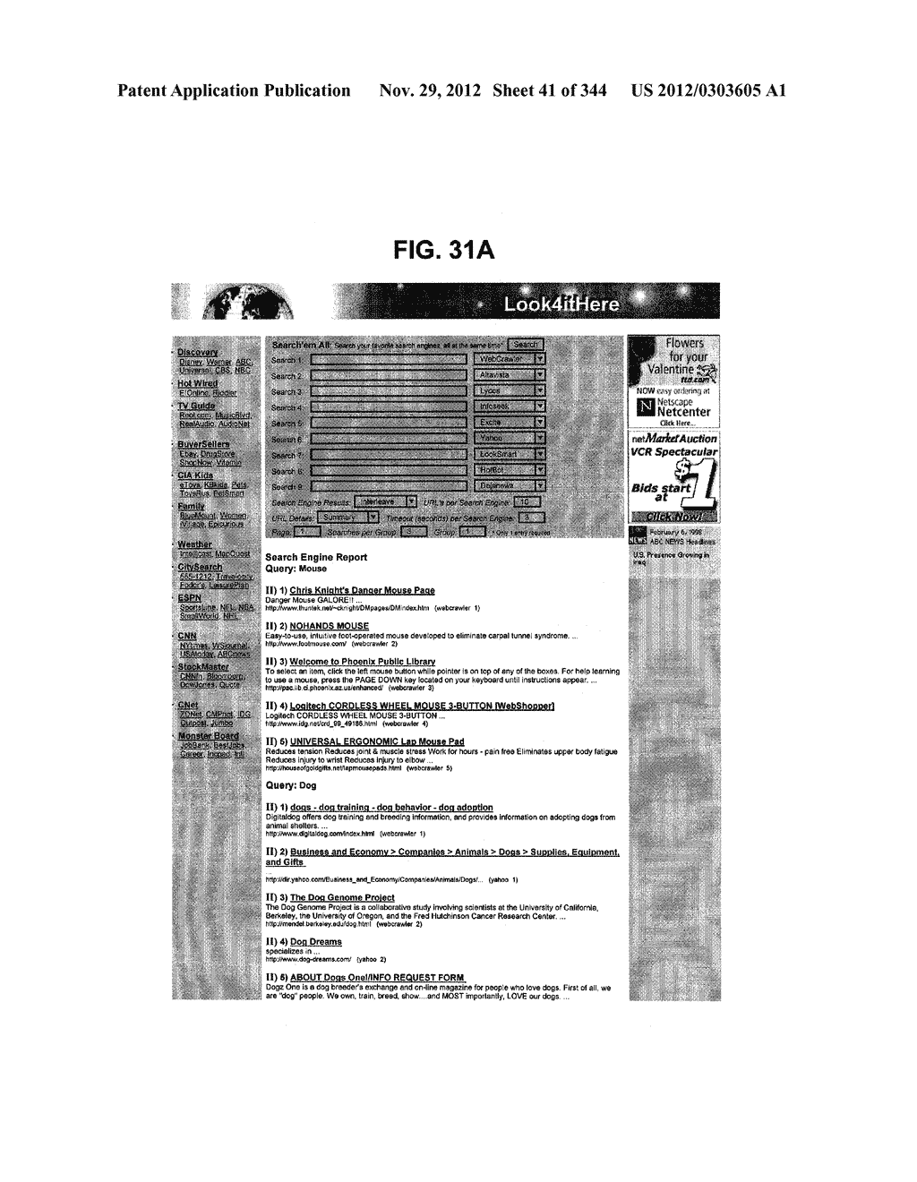 Metasearch Engine for Ordering At Least One Item Returned In Search     Results Using At Least One Query on Multiple Unique Hosts and for     Displaying Associated Advertising - diagram, schematic, and image 42