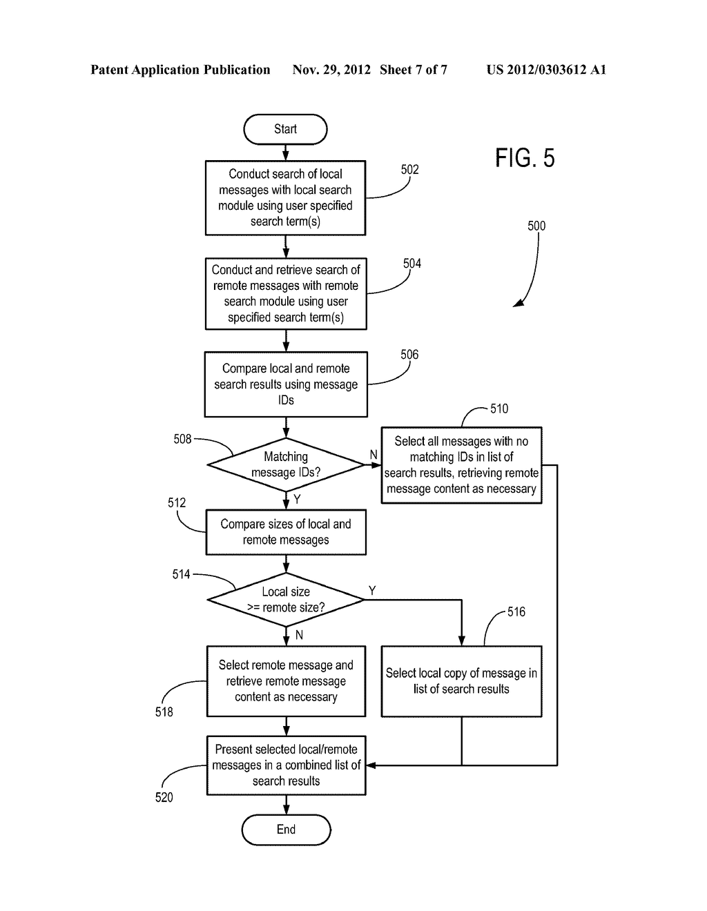 SYSTEM AND METHOD FOR PRESENTATION OF LOCAL AND REMOTE MESSAGE SEARCH     RESULTS - diagram, schematic, and image 08