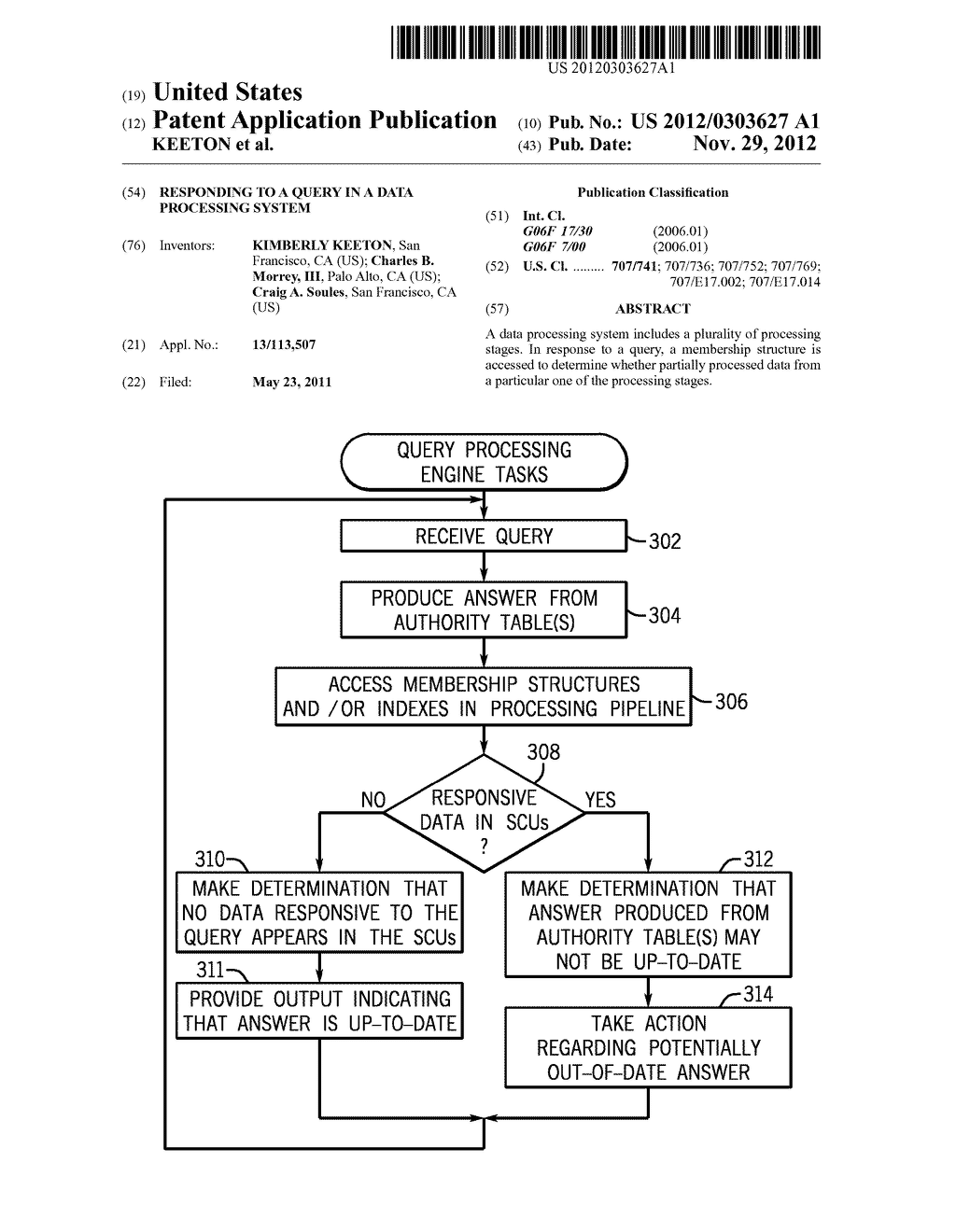 RESPONDING TO A QUERY IN A DATA PROCESSING SYSTEM - diagram, schematic, and image 01