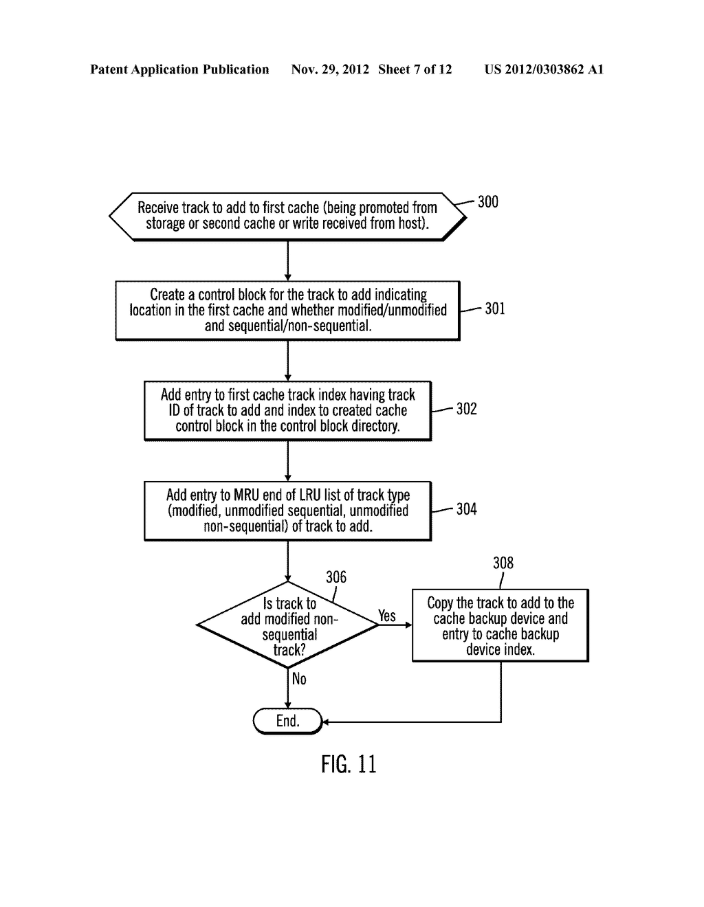 CACHING DATA IN A STORAGE SYSTEM  HAVING MULTIPLE CACHES INCLUDING     NON-VOLATILE STORAGE CACHE IN A SEQUENTIAL ACCESS STORAGE DEVICE - diagram, schematic, and image 08