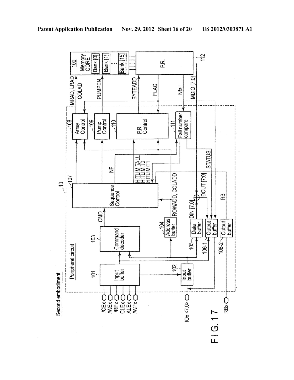 SEMICONDUCTOR MEMORY DEVICE AND METHOD OF CONTROLLING THE SAME - diagram, schematic, and image 17