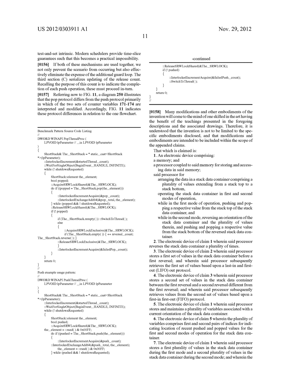 ELECTRONIC DEVICE WITH REVERSING STACK DATA CONTAINER AND RELATED METHODS - diagram, schematic, and image 22