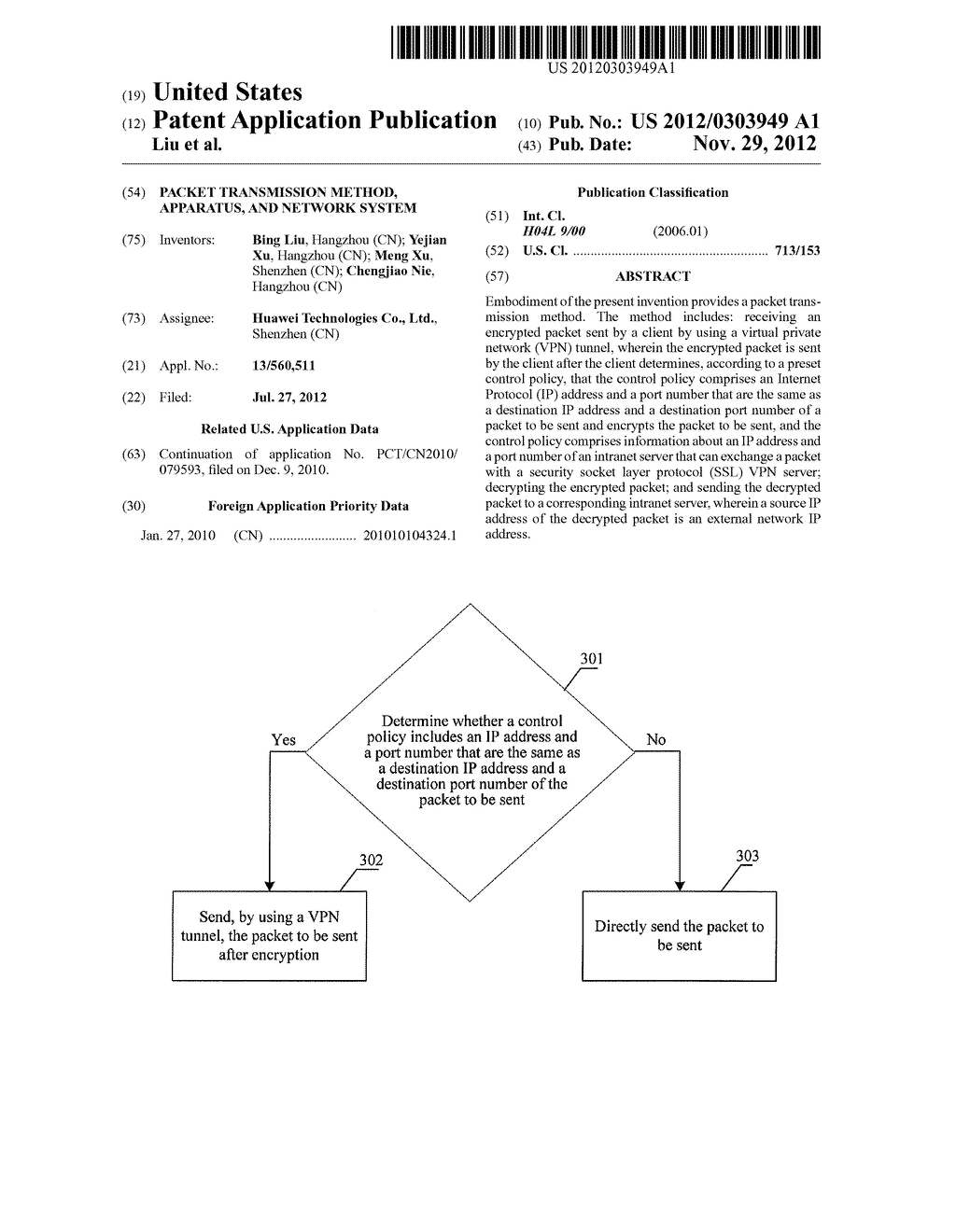 PACKET TRANSMISSION METHOD, APPARATUS, AND NETWORK SYSTEM - diagram, schematic, and image 01