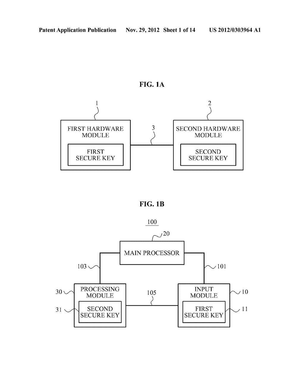 PORTABLE TERMINAL, AND METHOD FOR SECURING DATA TRANSMITTED BETWEEN     HARDWARE MODULES - diagram, schematic, and image 02