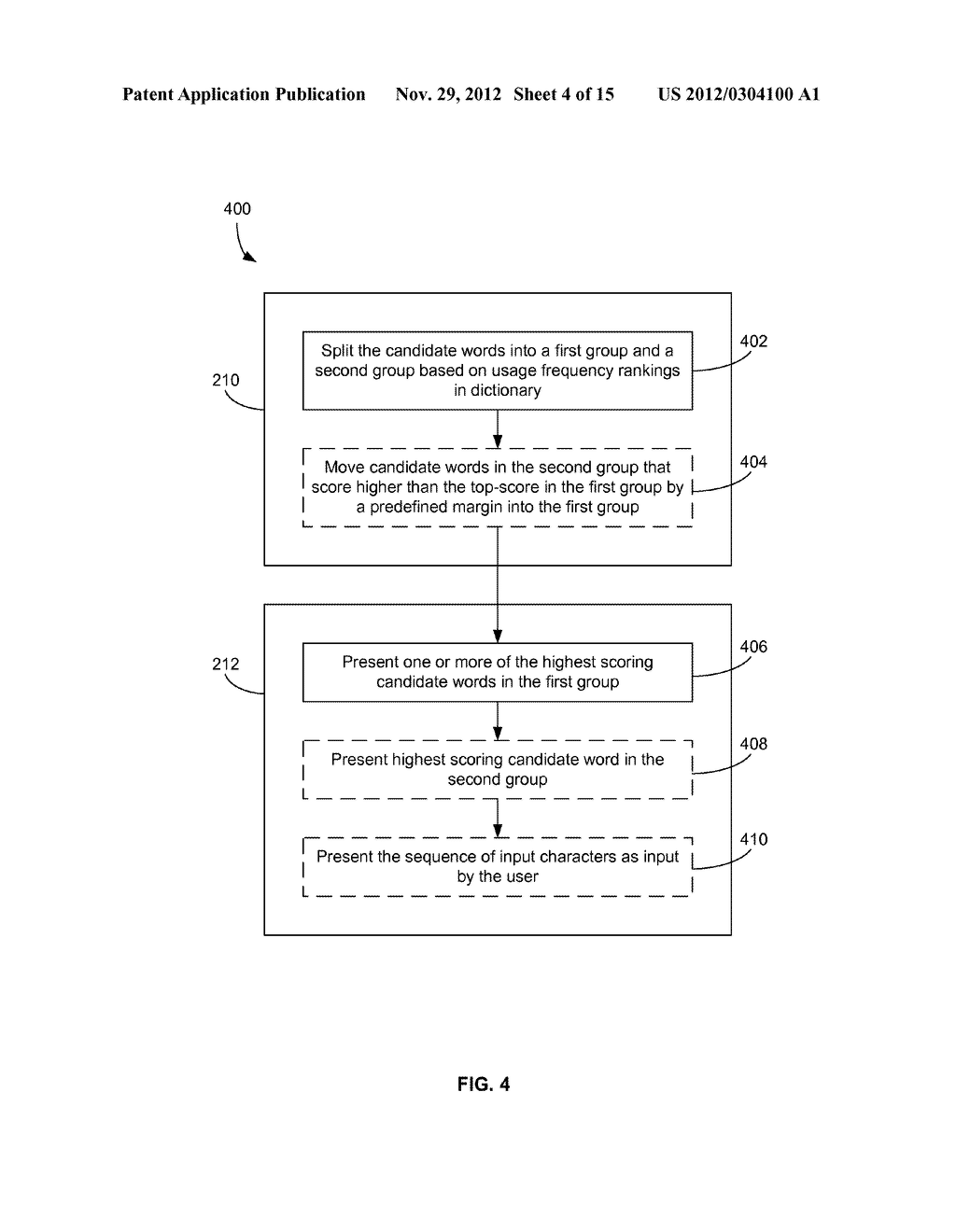 Method, Device, and Graphical User Interface Providing Word     Recommendations for Text Input - diagram, schematic, and image 05