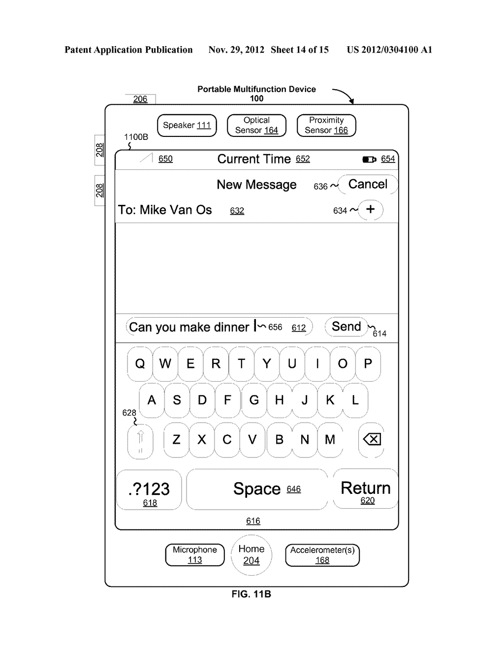 Method, Device, and Graphical User Interface Providing Word     Recommendations for Text Input - diagram, schematic, and image 15