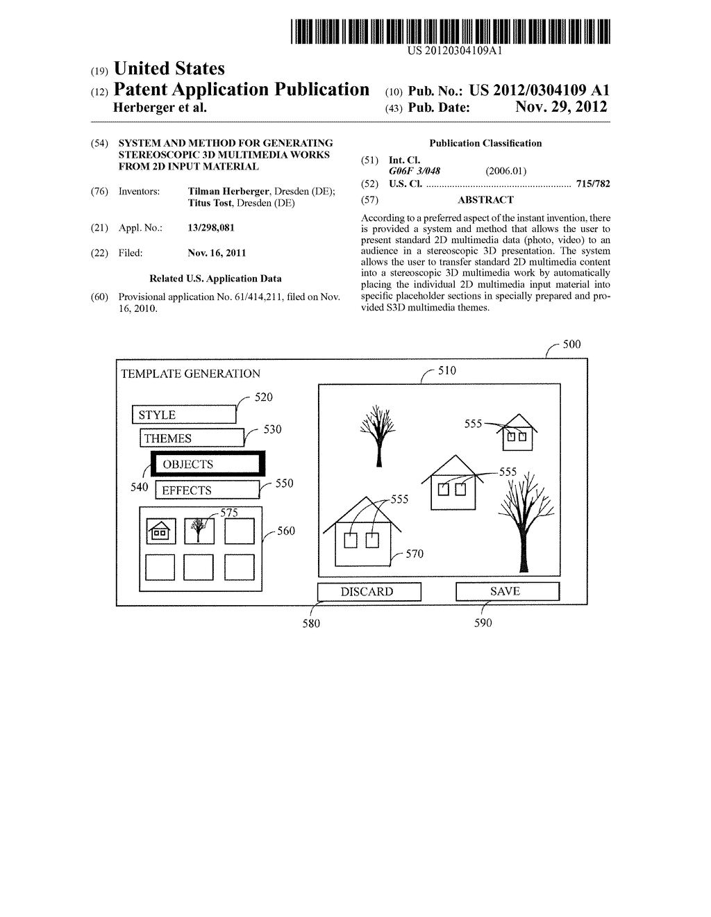 SYSTEM AND METHOD FOR GENERATING STEREOSCOPIC 3D MULTIMEDIA WORKS FROM 2D     INPUT MATERIAL - diagram, schematic, and image 01