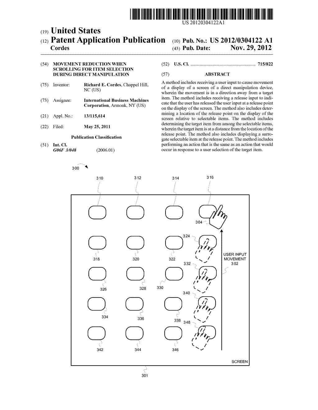 MOVEMENT REDUCTION WHEN SCROLLING FOR ITEM SELECTION DURING DIRECT     MANIPULATION - diagram, schematic, and image 01