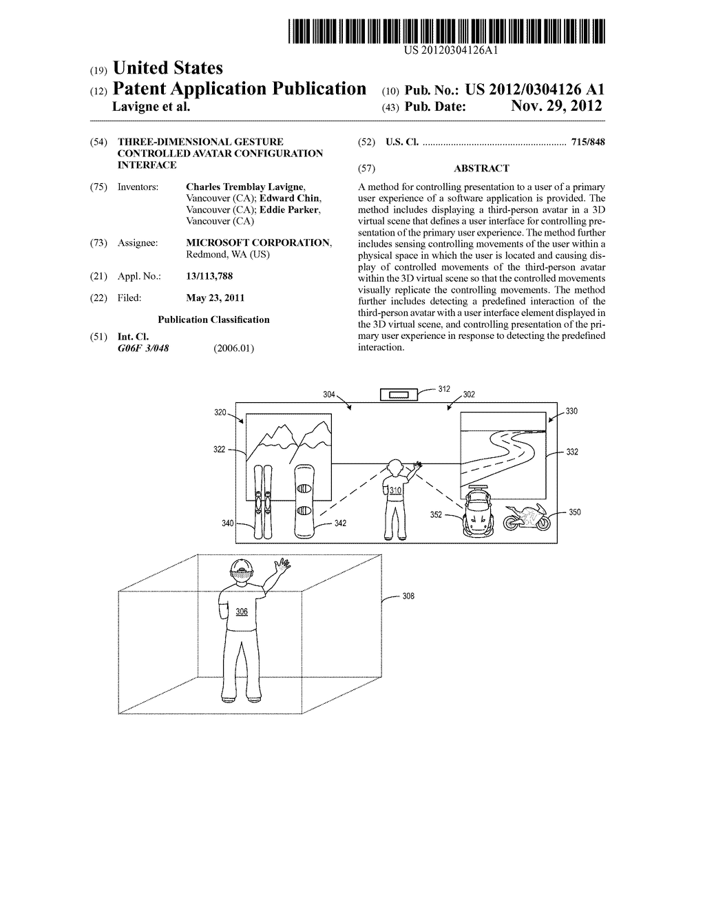 THREE-DIMENSIONAL GESTURE CONTROLLED AVATAR CONFIGURATION INTERFACE - diagram, schematic, and image 01