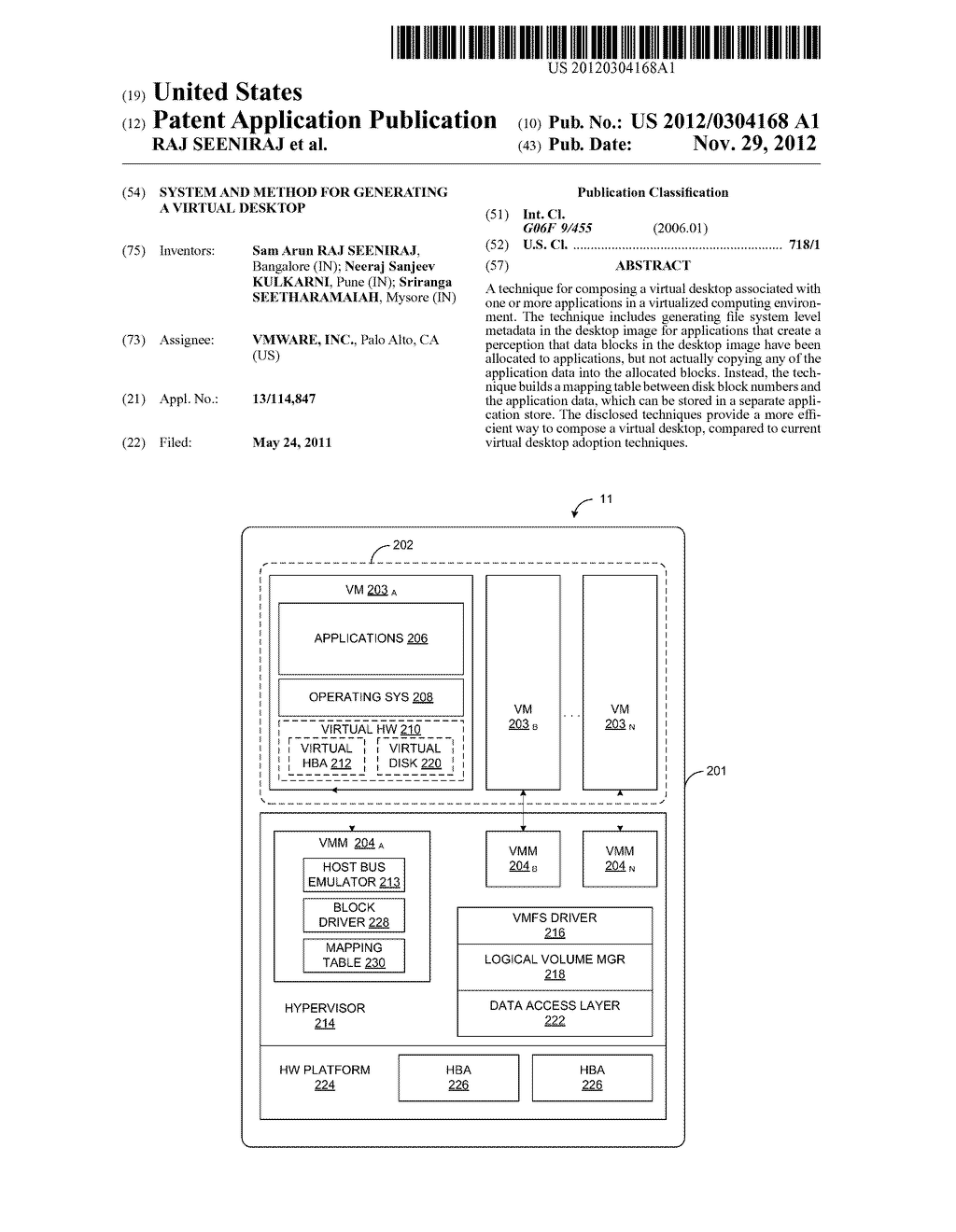 SYSTEM AND METHOD FOR GENERATING A VIRTUAL DESKTOP - diagram, schematic, and image 01