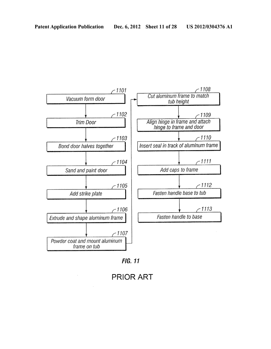 METHOD OF MANUFACTURING A SIDE DOOR FOR A WALK-IN TUB - diagram, schematic, and image 12