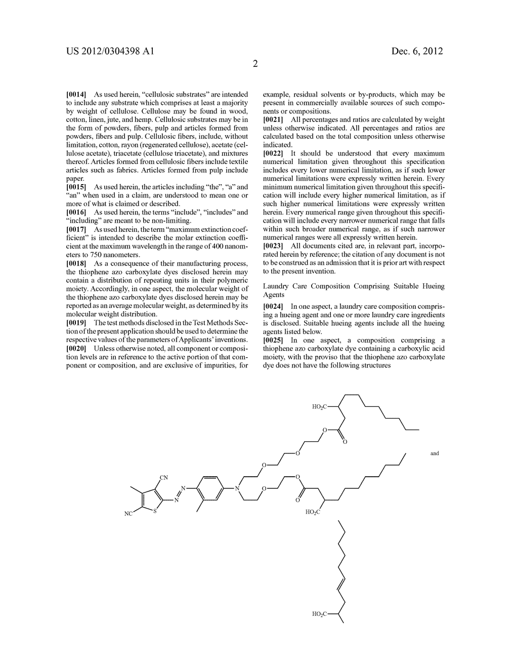 THIOPHENE AZO CARBOXYLATE DYES AND LAUNDRY CARE COMPOSITIONS CONTAINING     THE SAME - diagram, schematic, and image 03