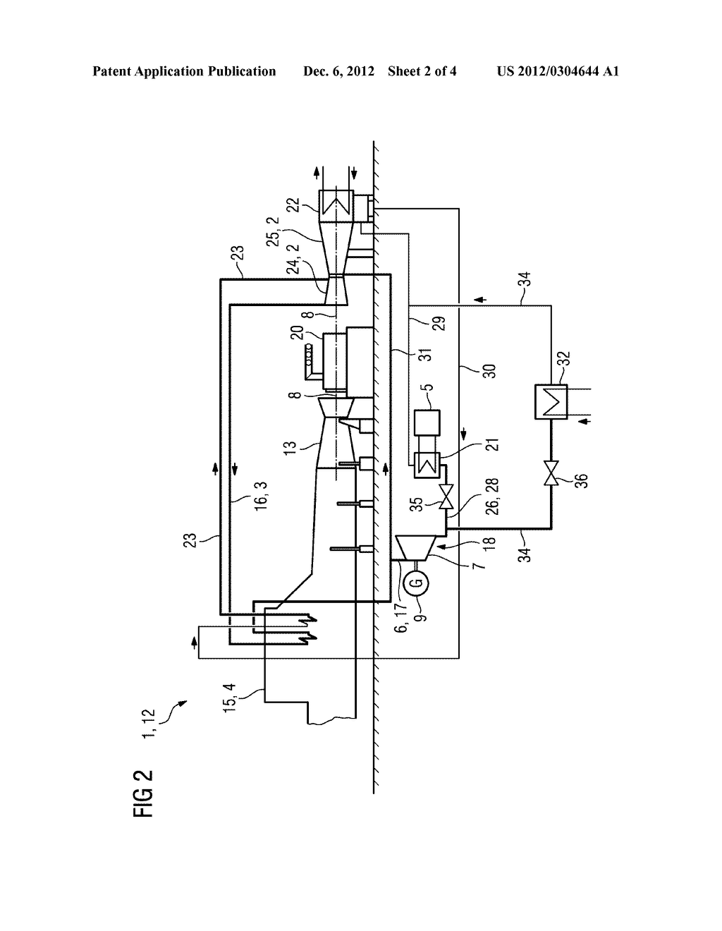 Method for retrofitting a fossil-fueled power station with a carbon     dioxide separation device - diagram, schematic, and image 03