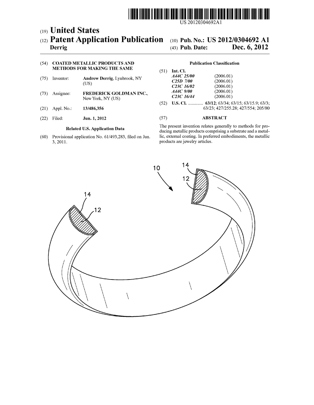 COATED METALLIC PRODUCTS AND METHODS FOR MAKING THE SAME - diagram, schematic, and image 01