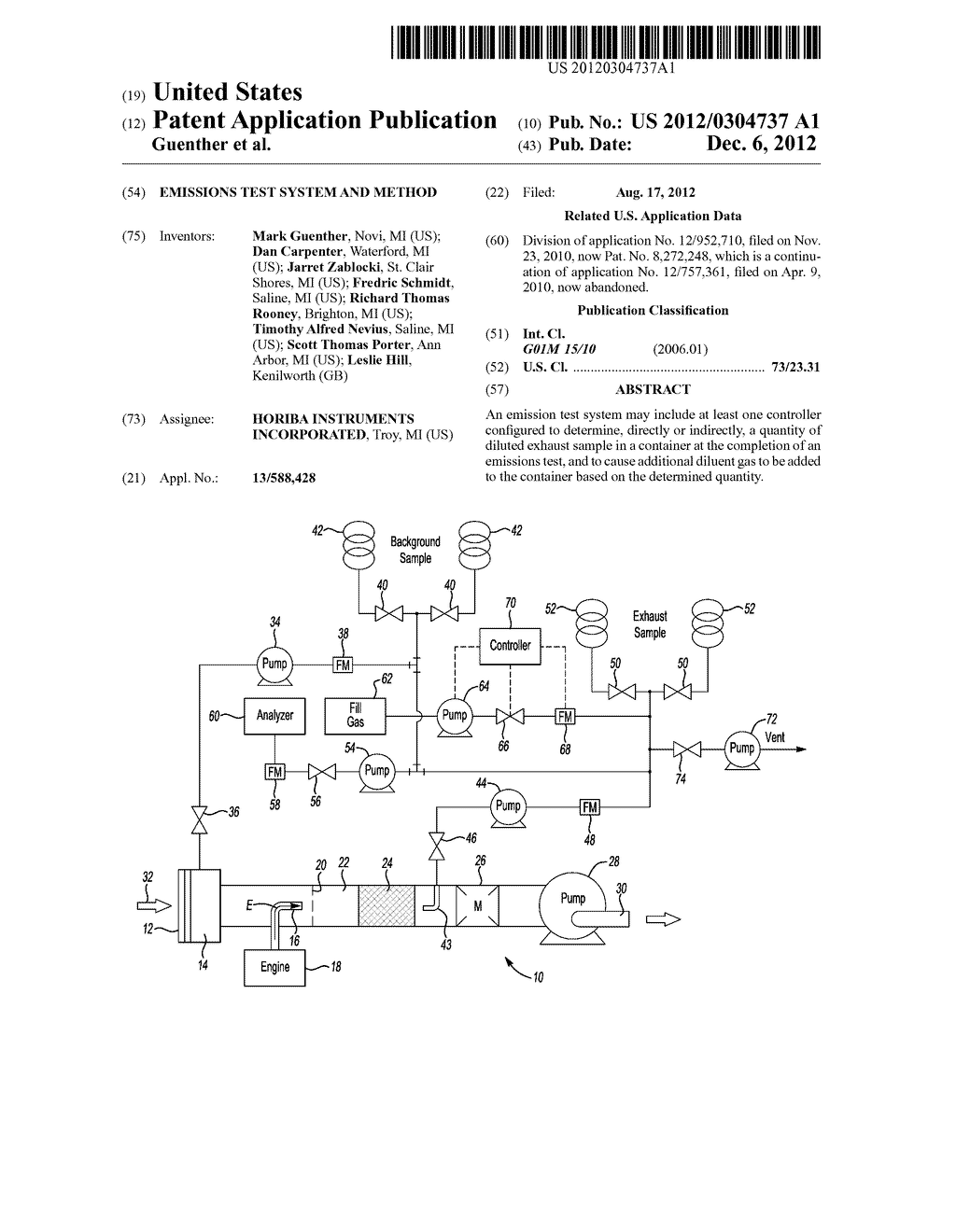 Emissions Test System And Method - diagram, schematic, and image 01