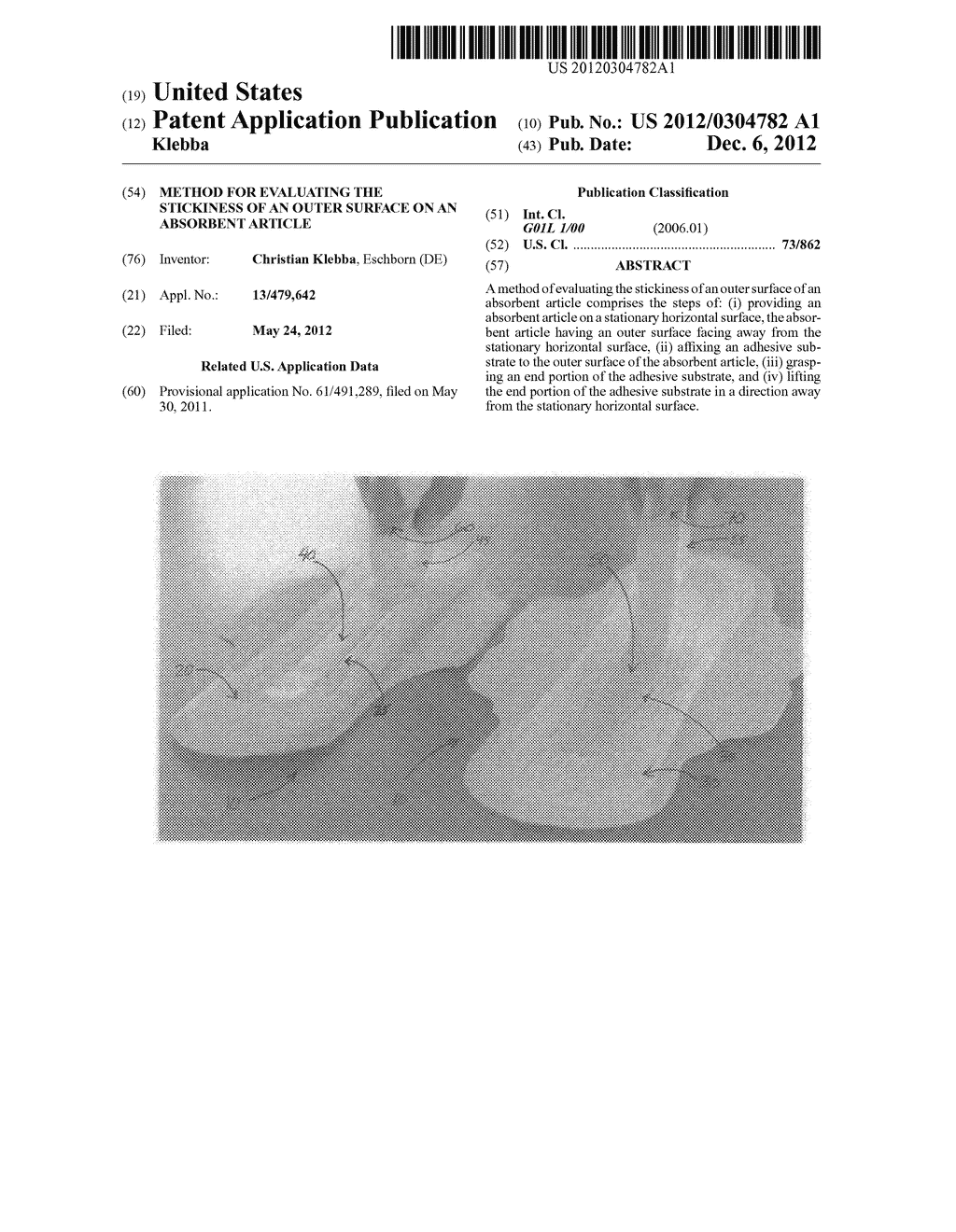 METHOD FOR EVALUATING THE STICKINESS OF AN OUTER SURFACE ON AN ABSORBENT     ARTICLE - diagram, schematic, and image 01