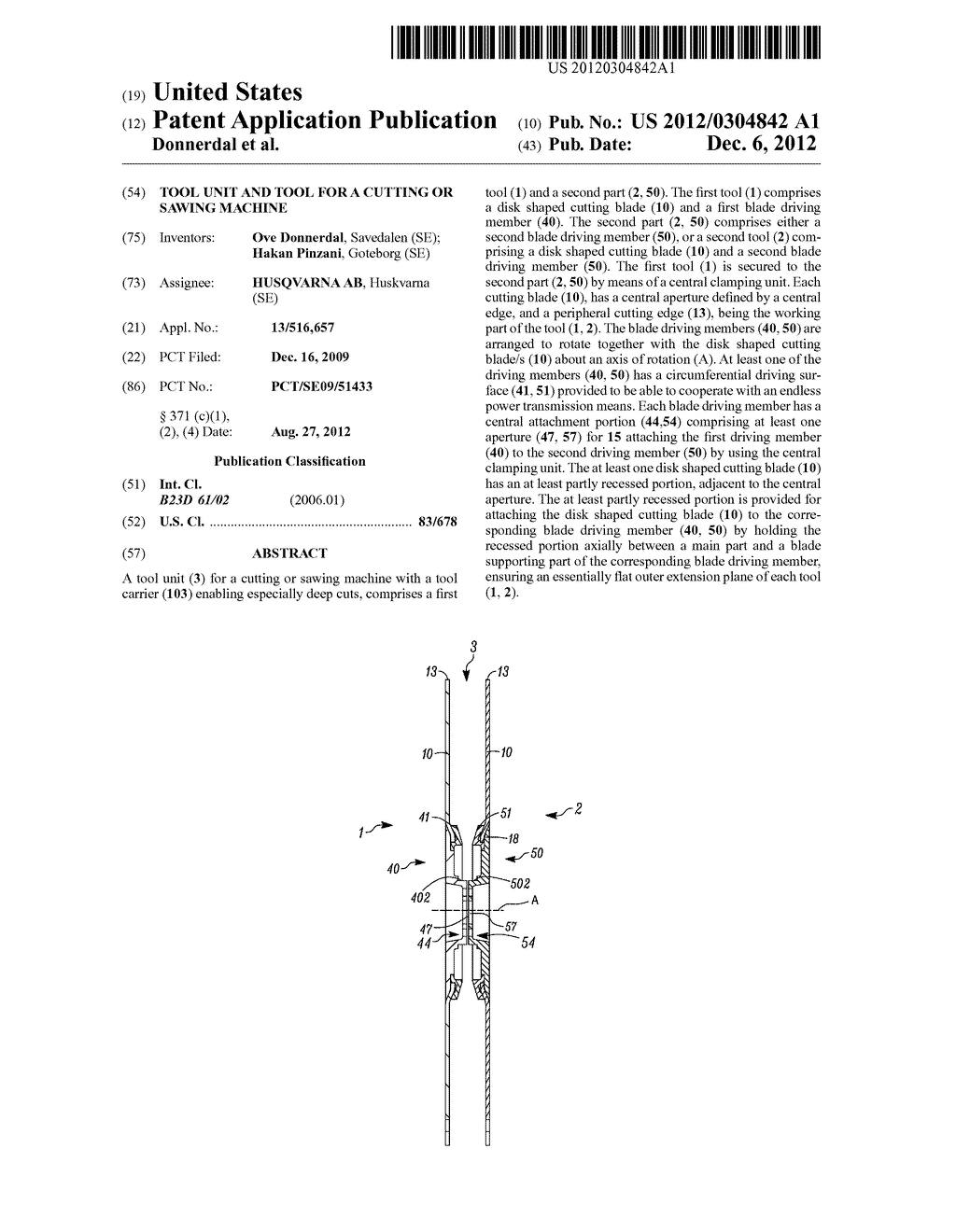 TOOL UNIT AND TOOL FOR A CUTTING OR SAWING MACHINE - diagram, schematic, and image 01