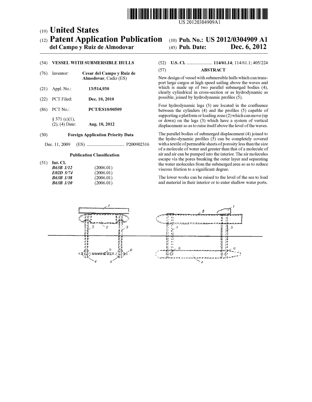 VESSEL WITH SUBMERSIBLE HULLS - diagram, schematic, and image 01