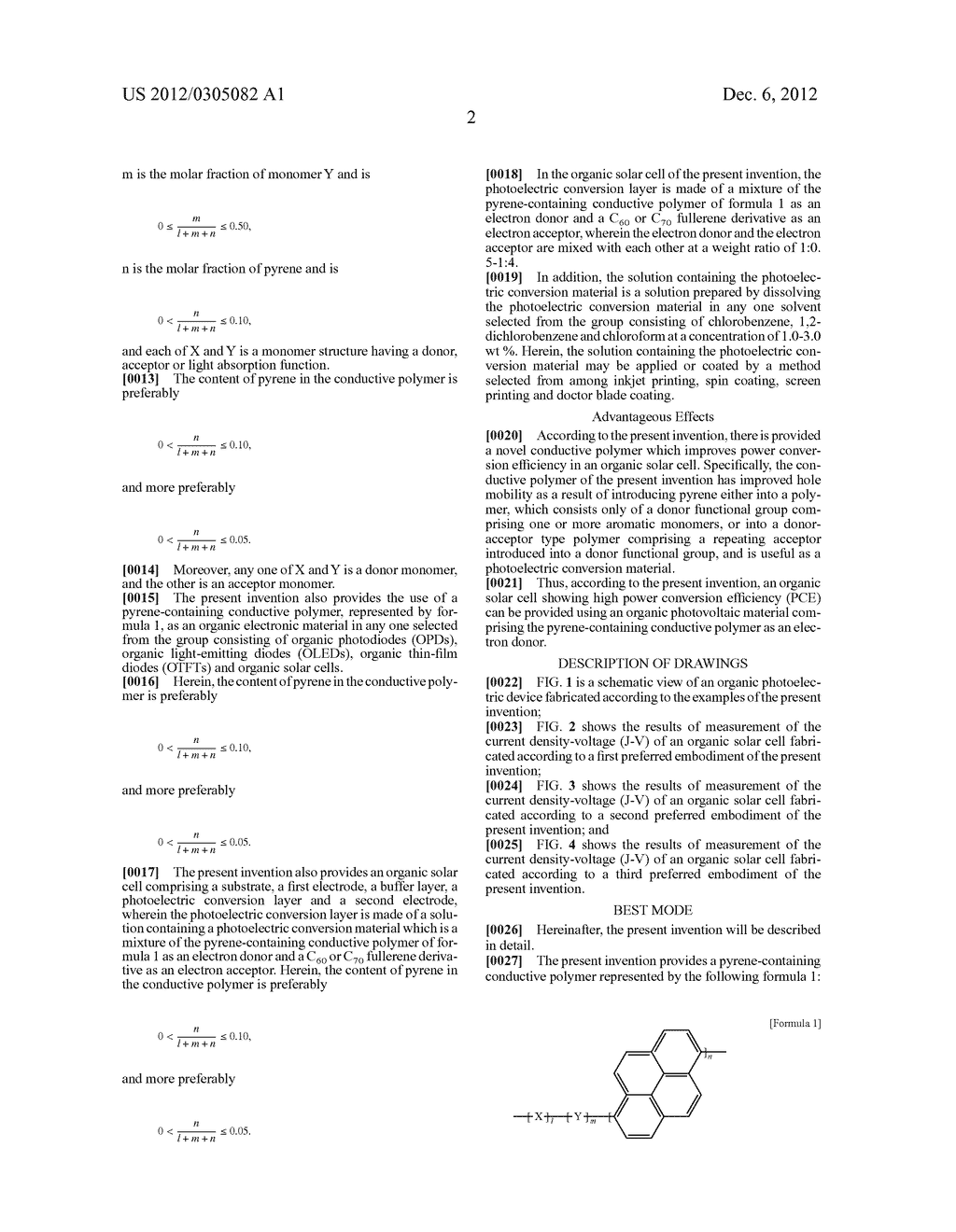 CONDUCTING POLYMER TO WHICH PYRENE COMPOUNDS ARE INTRODUCED, AND ORGANIC     SOLAR CELL USING SAME - diagram, schematic, and image 05