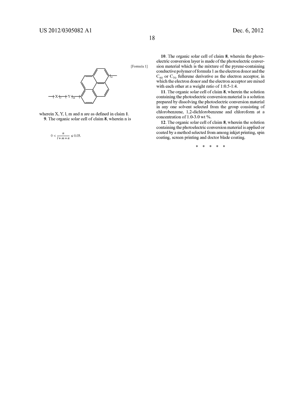 CONDUCTING POLYMER TO WHICH PYRENE COMPOUNDS ARE INTRODUCED, AND ORGANIC     SOLAR CELL USING SAME - diagram, schematic, and image 21