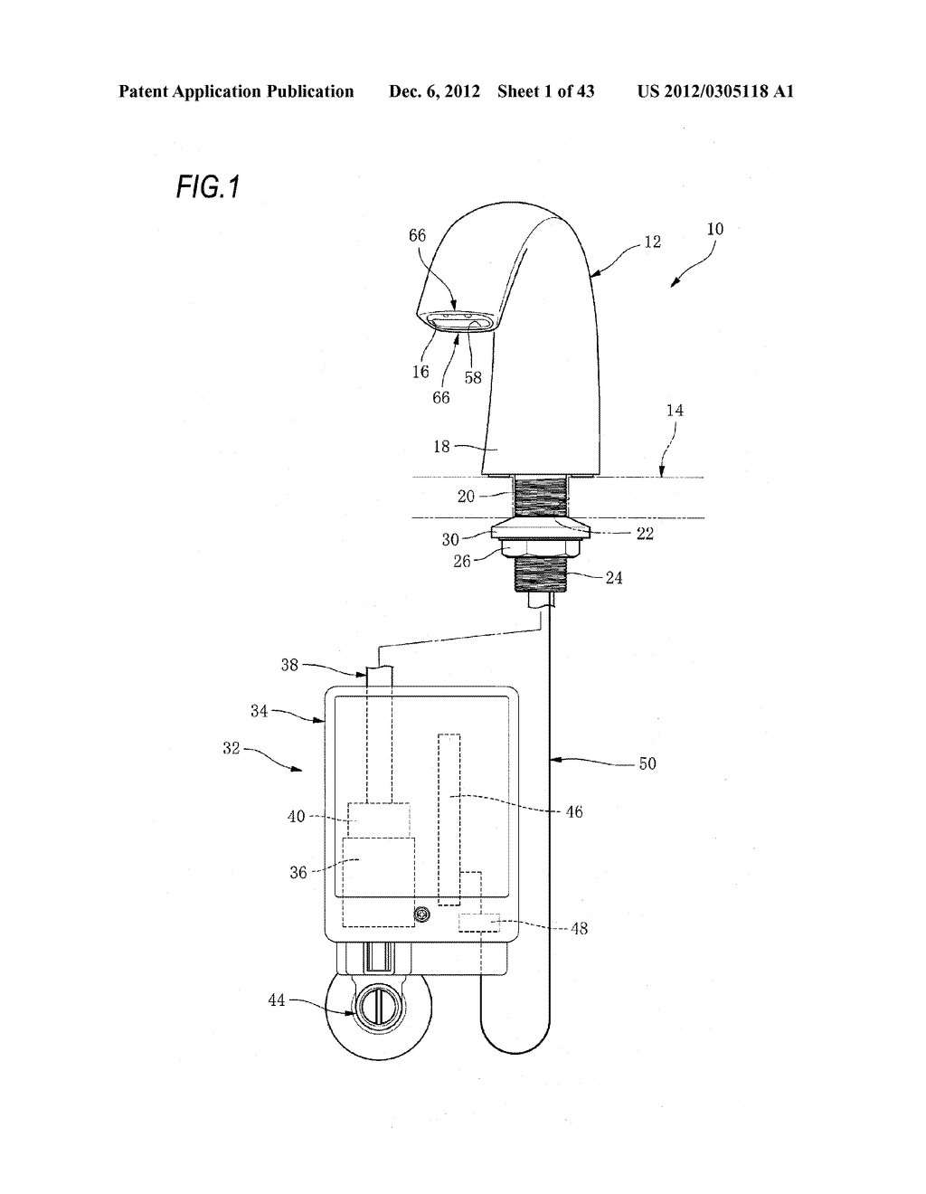 AUTOMATIC FAUCET AND WATER DISCHARGING DEVICE - diagram, schematic, and image 02