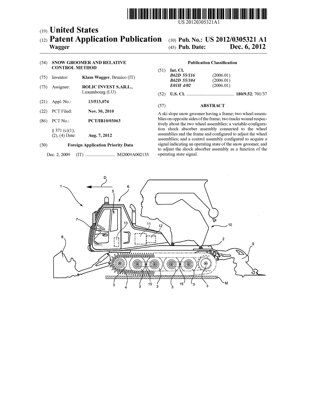 SNOW GROOMER AND RELATIVE CONTROL METHOD - diagram, schematic, and image 01