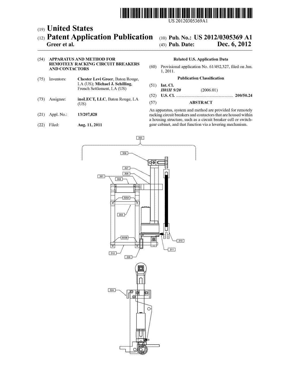 Apparatus and Method for Remotely Racking Circuit Breakers and Contactors - diagram, schematic, and image 01