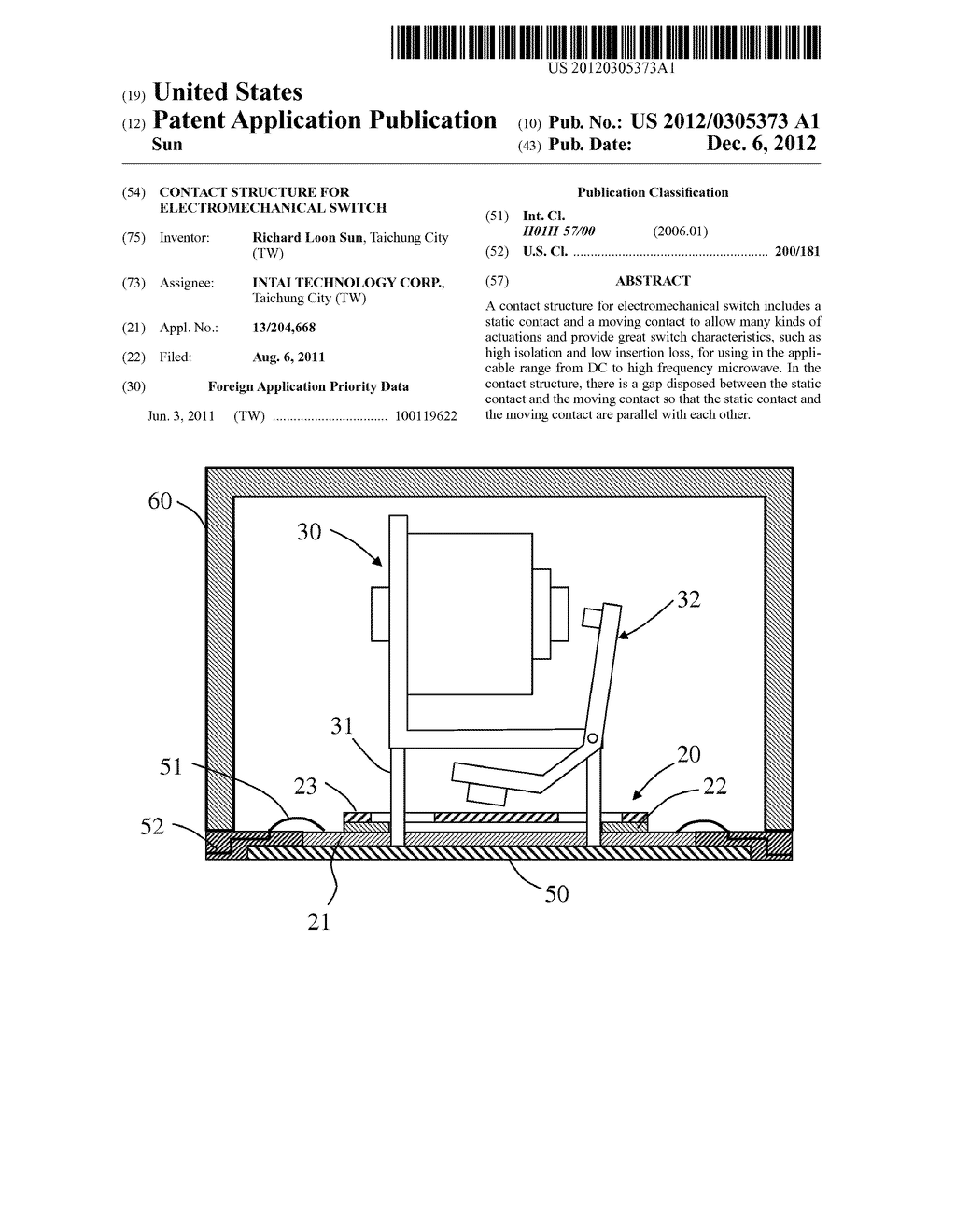 CONTACT STRUCTURE FOR ELECTROMECHANICAL SWITCH - diagram, schematic, and image 01