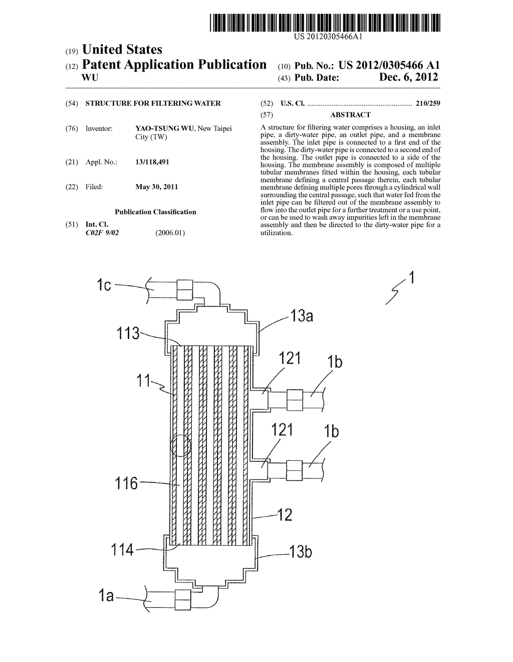 STRUCTURE FOR FILTERING WATER - diagram, schematic, and image 01