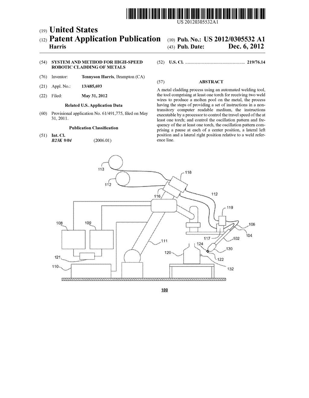 System and Method for High-Speed Robotic Cladding of Metals - diagram, schematic, and image 01