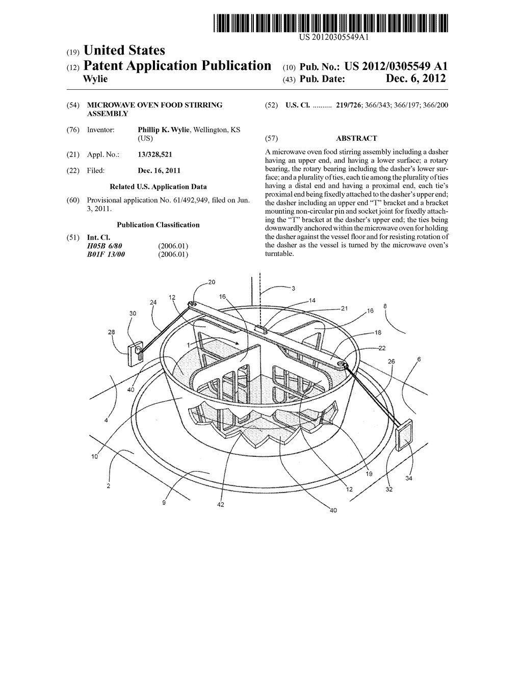 Microwave Oven Food Stirring Assembly - diagram, schematic, and image 01