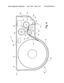 DISPENSING GAP DEFINED BETWEEN LOADING DOOR AND MAIN BODY OF AUTOMATIC     TOWEL DISPENSER diagram and image