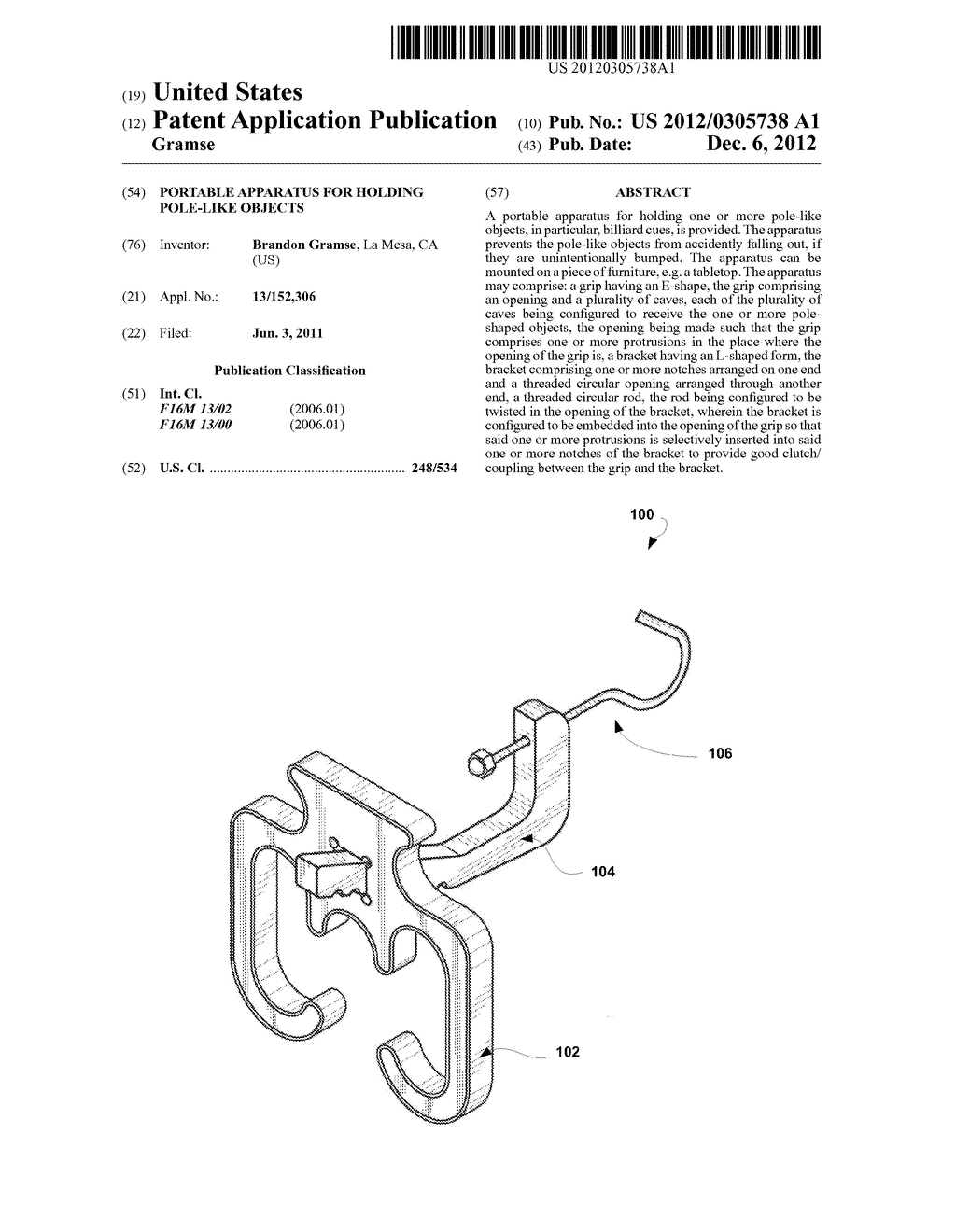 PORTABLE APPARATUS FOR HOLDING POLE-LIKE OBJECTS - diagram, schematic, and image 01