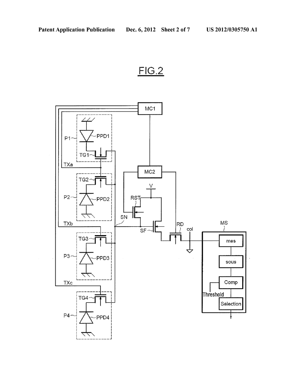 MATRIX IMAGING DEVICE COMPRISING AT LEAST ONE SET OF PHOTOSITES WITH     MULTIPLE INTEGRATION TIMES - diagram, schematic, and image 03