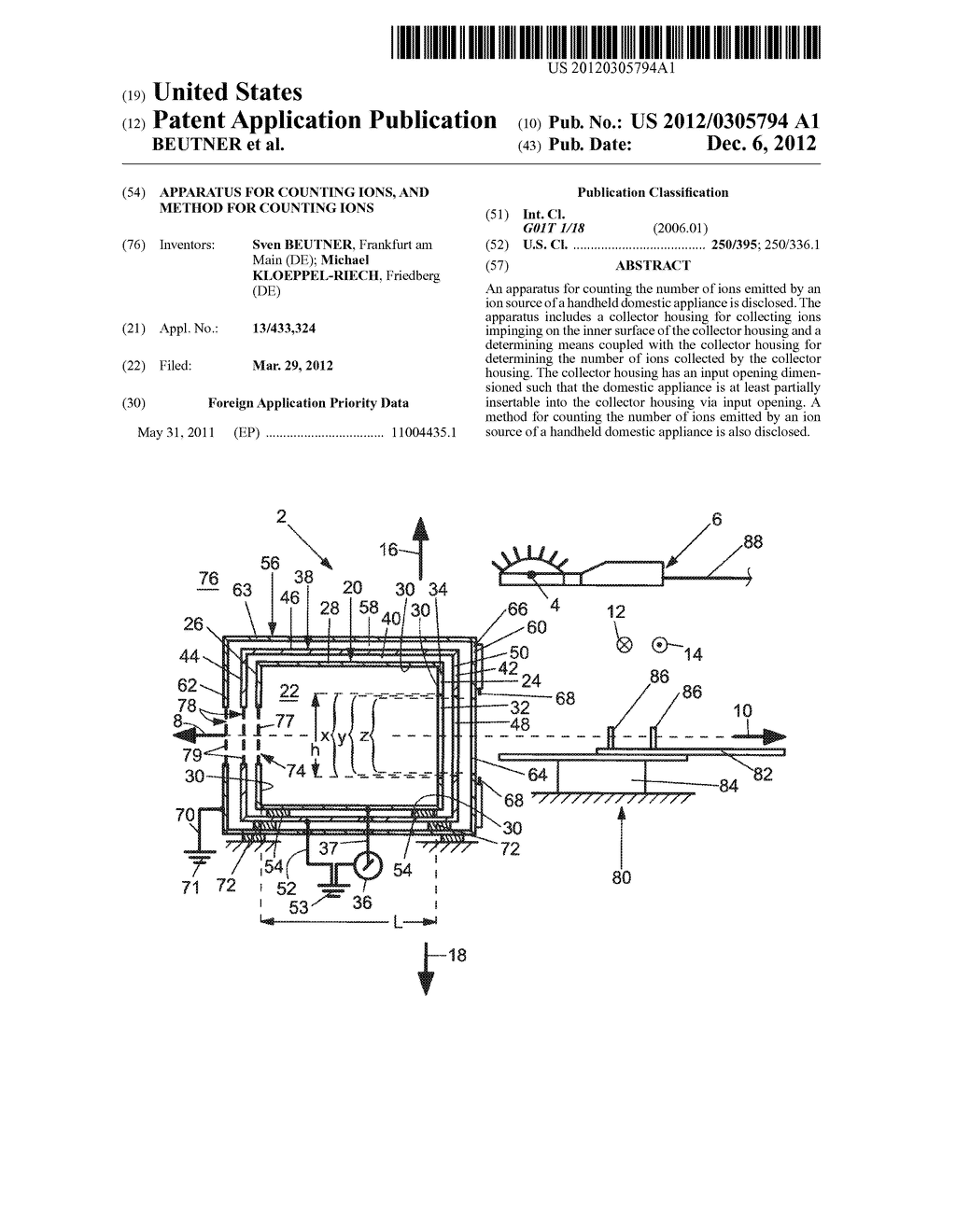 Apparatus for Counting Ions, and Method for Counting Ions - diagram, schematic, and image 01