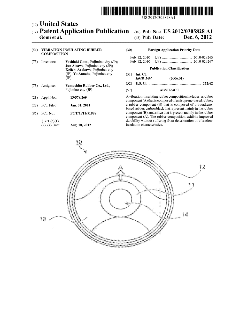 VIBRATION-INSULATING RUBBER COMPOSITION - diagram, schematic, and image 01