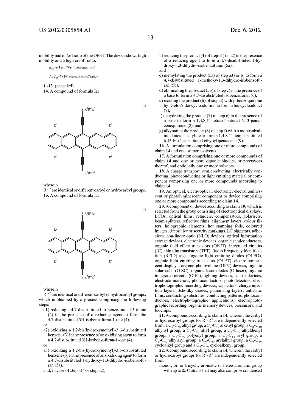 PROCESS FOR PREPARING SUBSTITUTED PENTACENES - diagram, schematic, and image 19
