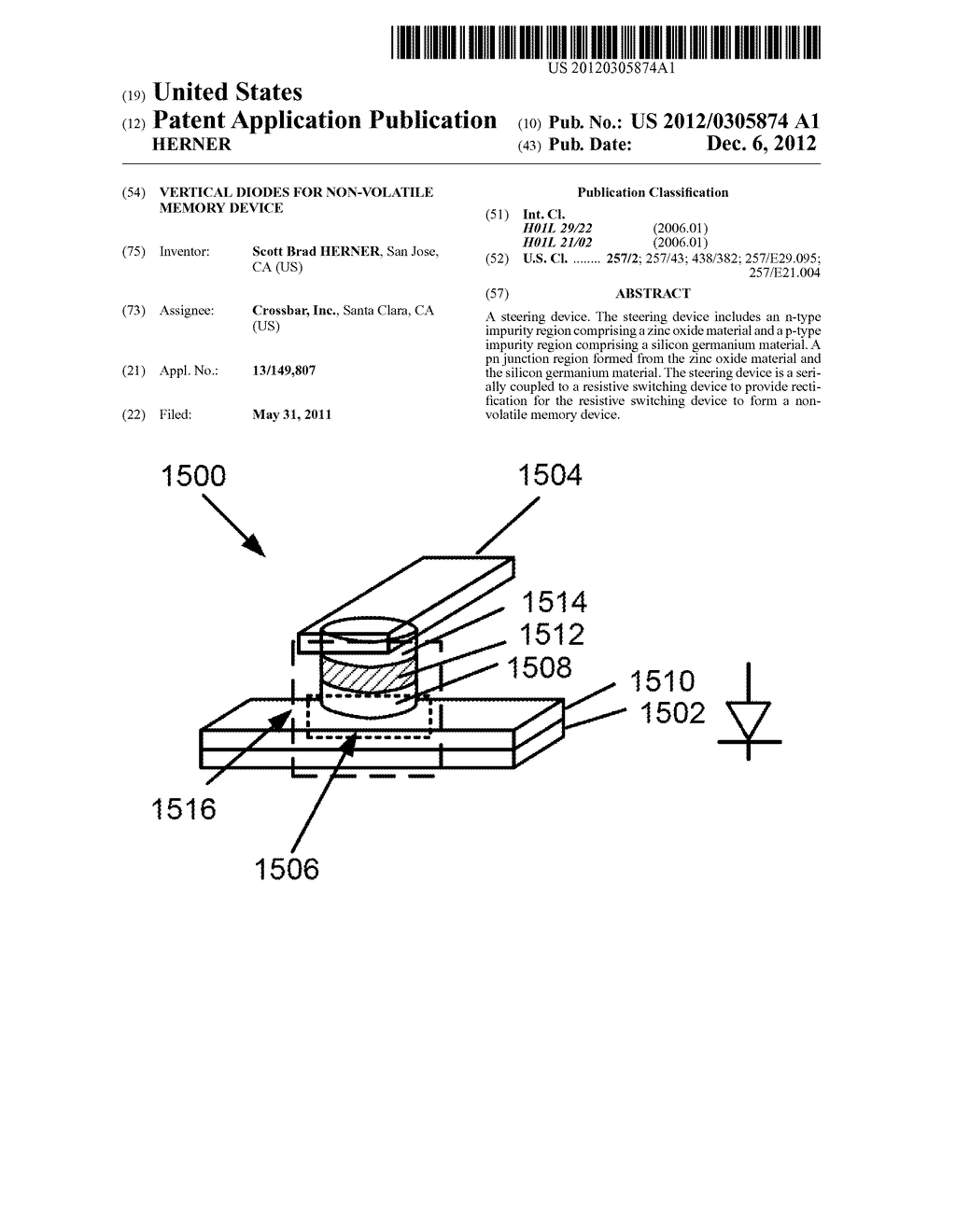 Vertical Diodes for Non-Volatile Memory Device - diagram, schematic, and image 01