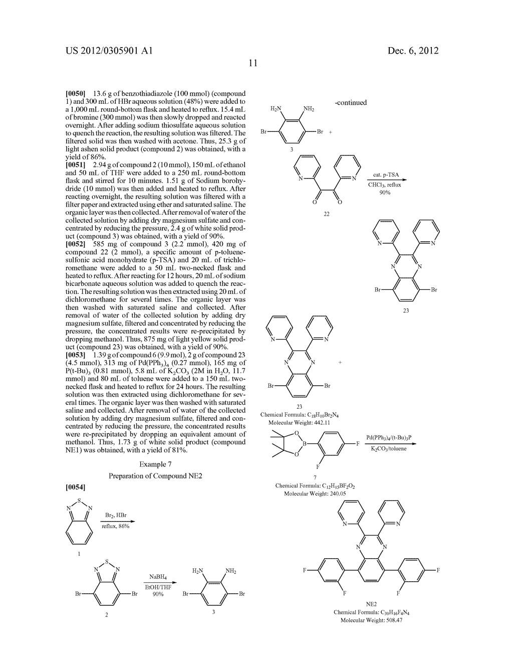 QUINOXALINE DERIVATIVES AND ORGANIC LIGHT-EMITTING DIODES COMPRISING THE     SAME - diagram, schematic, and image 12