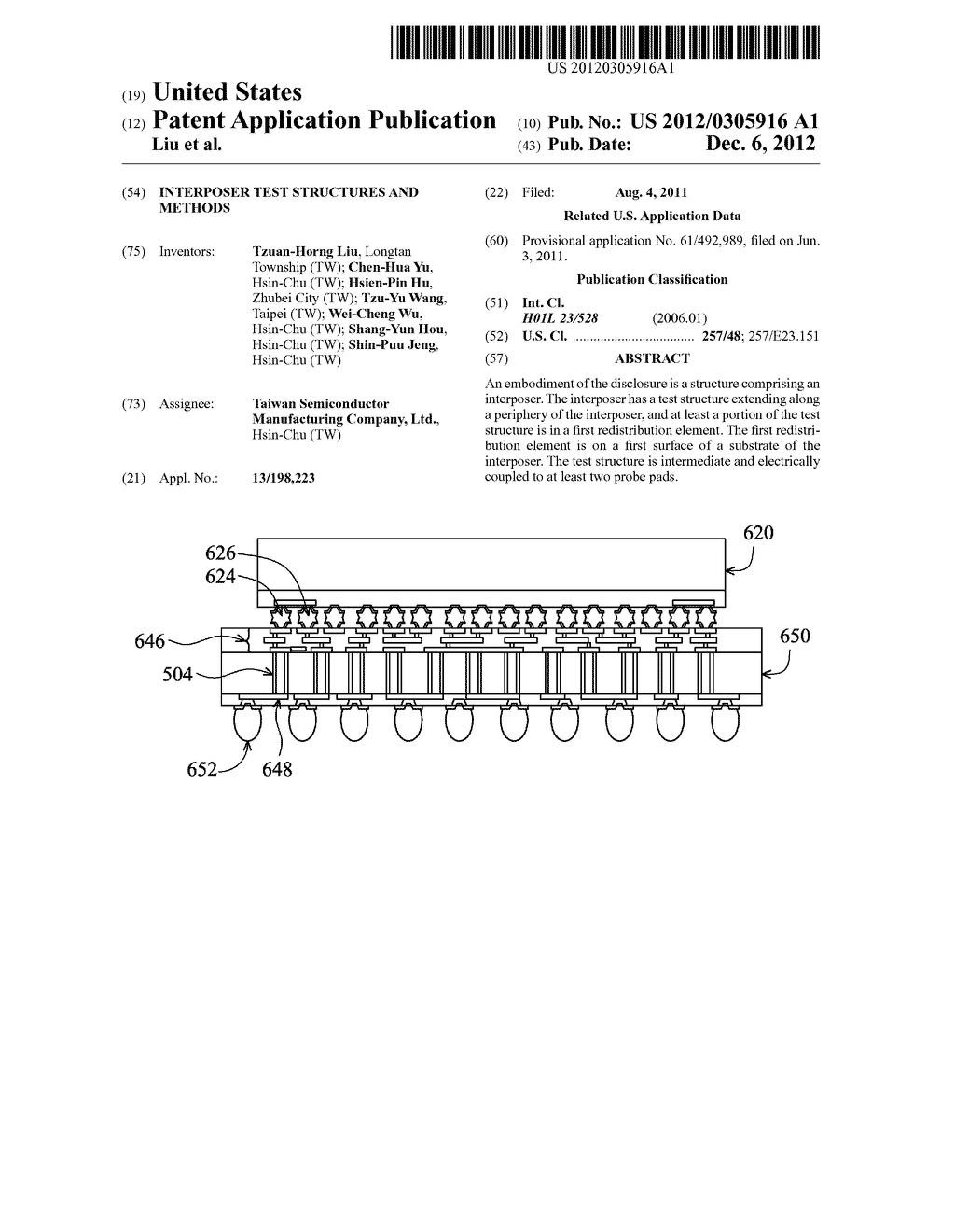 Interposer Test Structures and Methods - diagram, schematic, and image 01