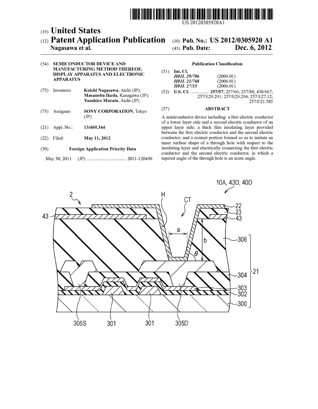 SEMICONDUCTOR DEVICE AND MANUFACTURING METHOD THEREOF, DISPLAY APPARATUS     AND ELECTRONIC APPARATUS - diagram, schematic, and image 01